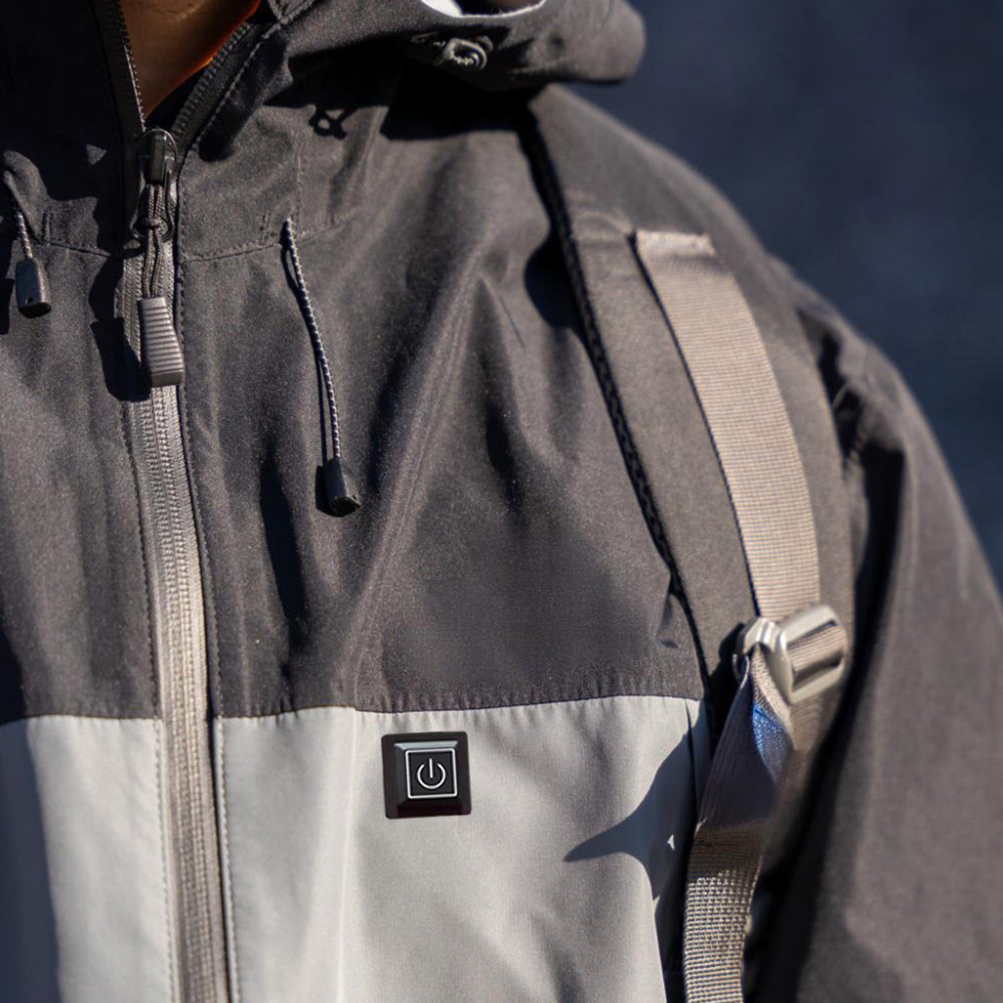 Men's Windbreaker Heated Jacket Reflective Strips for Evening Hiking