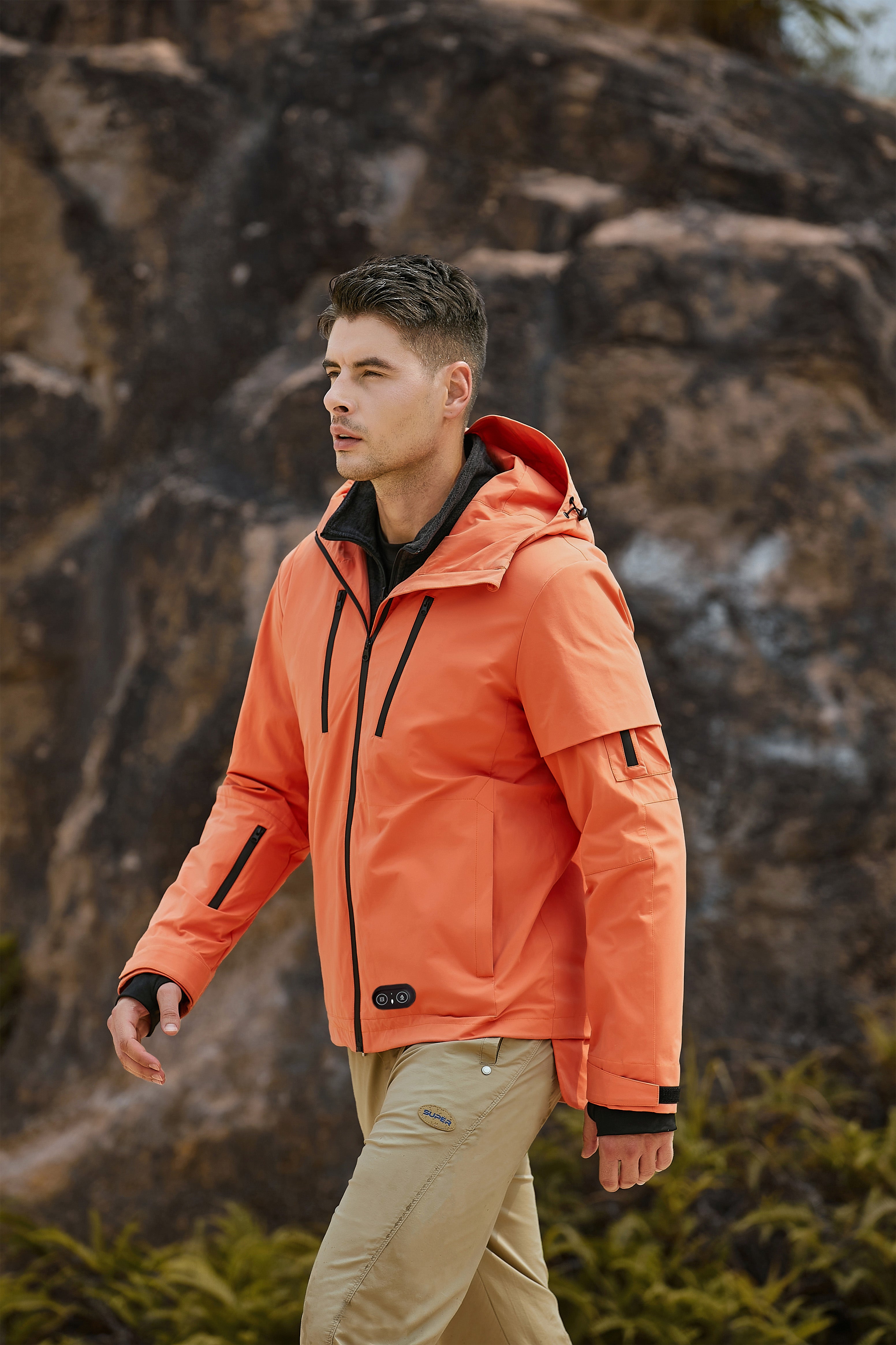 Men's windproof Windbreaker Heated Jacket for riding with Breathable Features