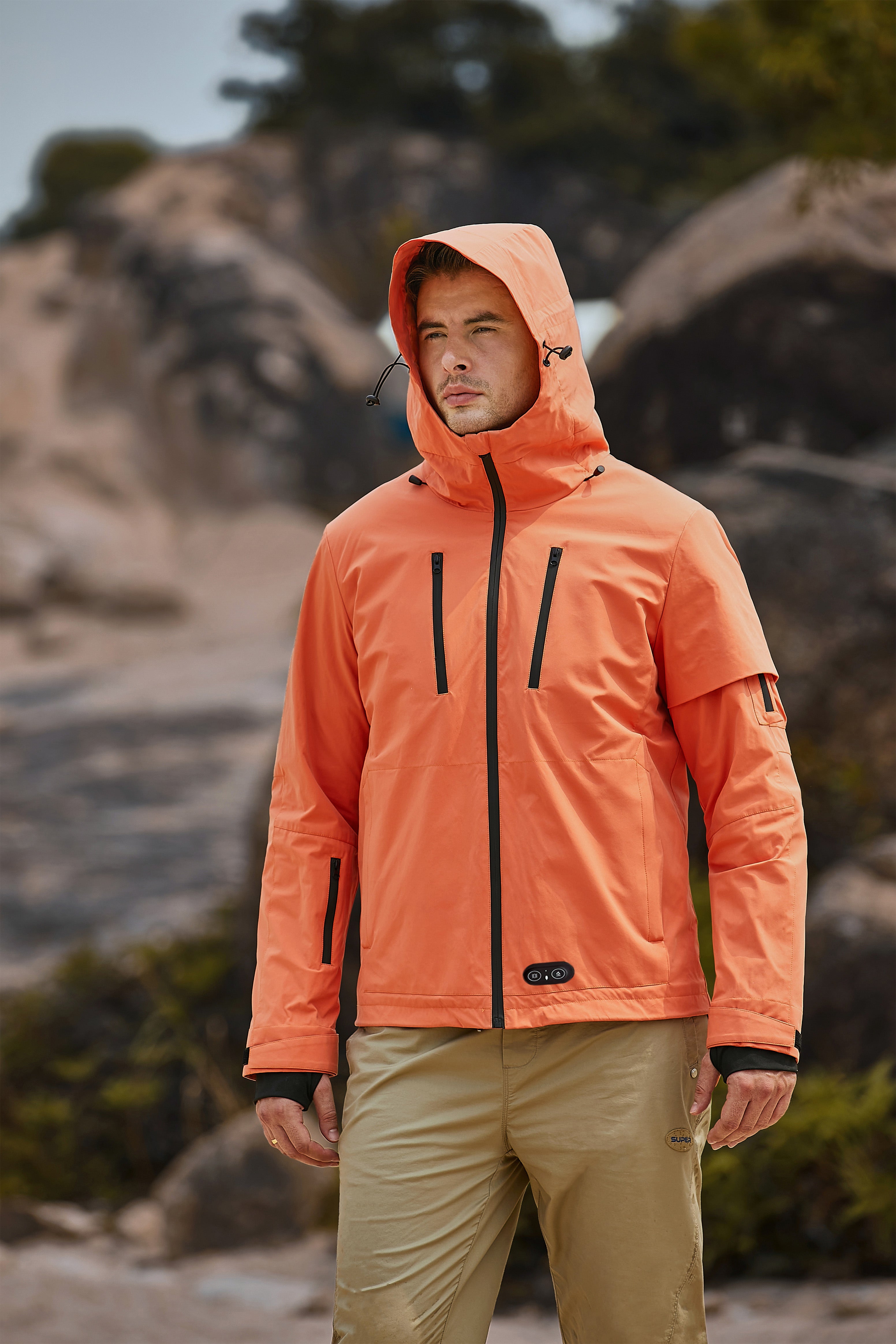 Men's windproof Windbreaker Heated Jacket for riding with Breathable Features