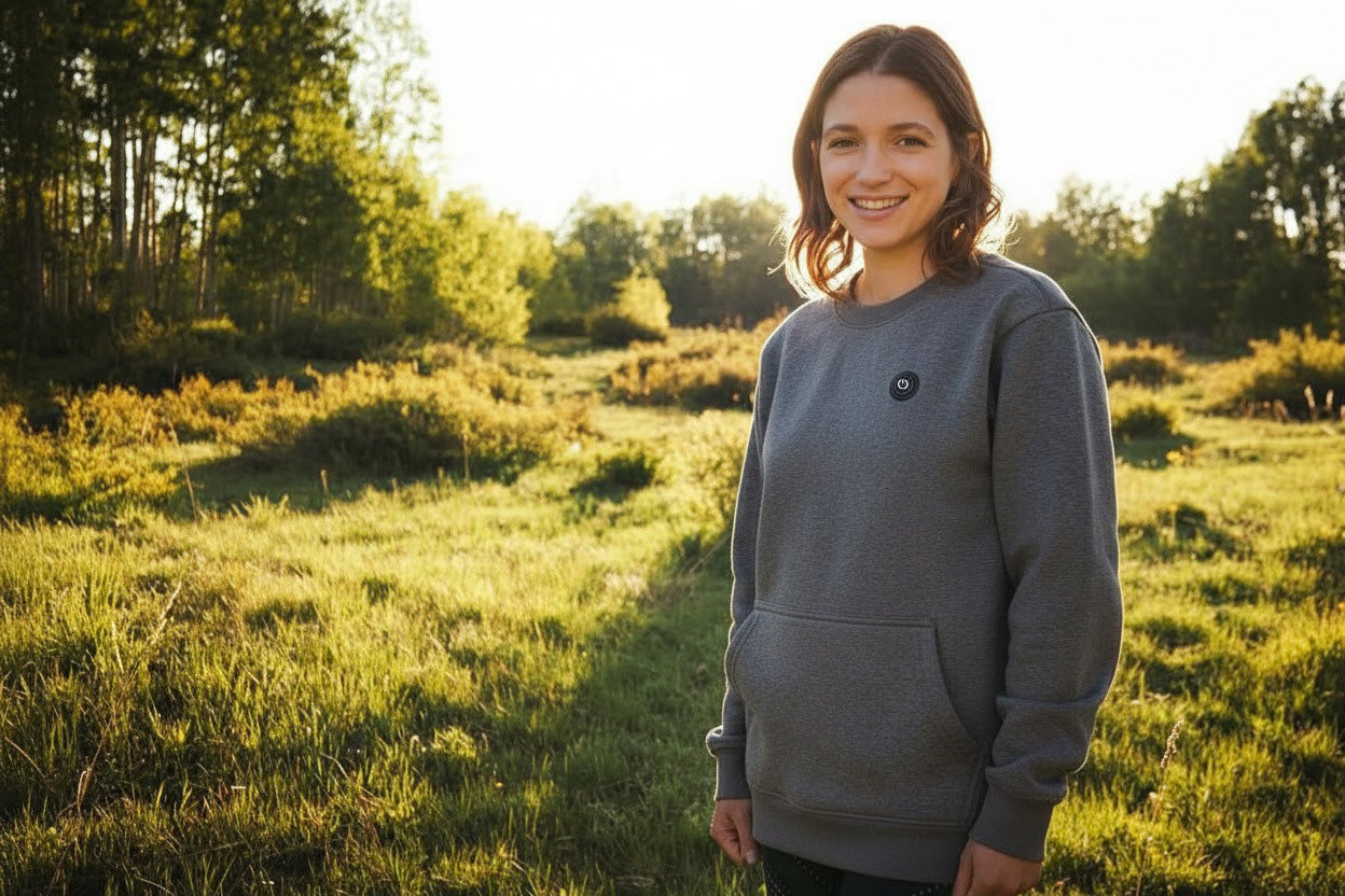 heat o-neck terry sweatshirt cotton adjustable 3d