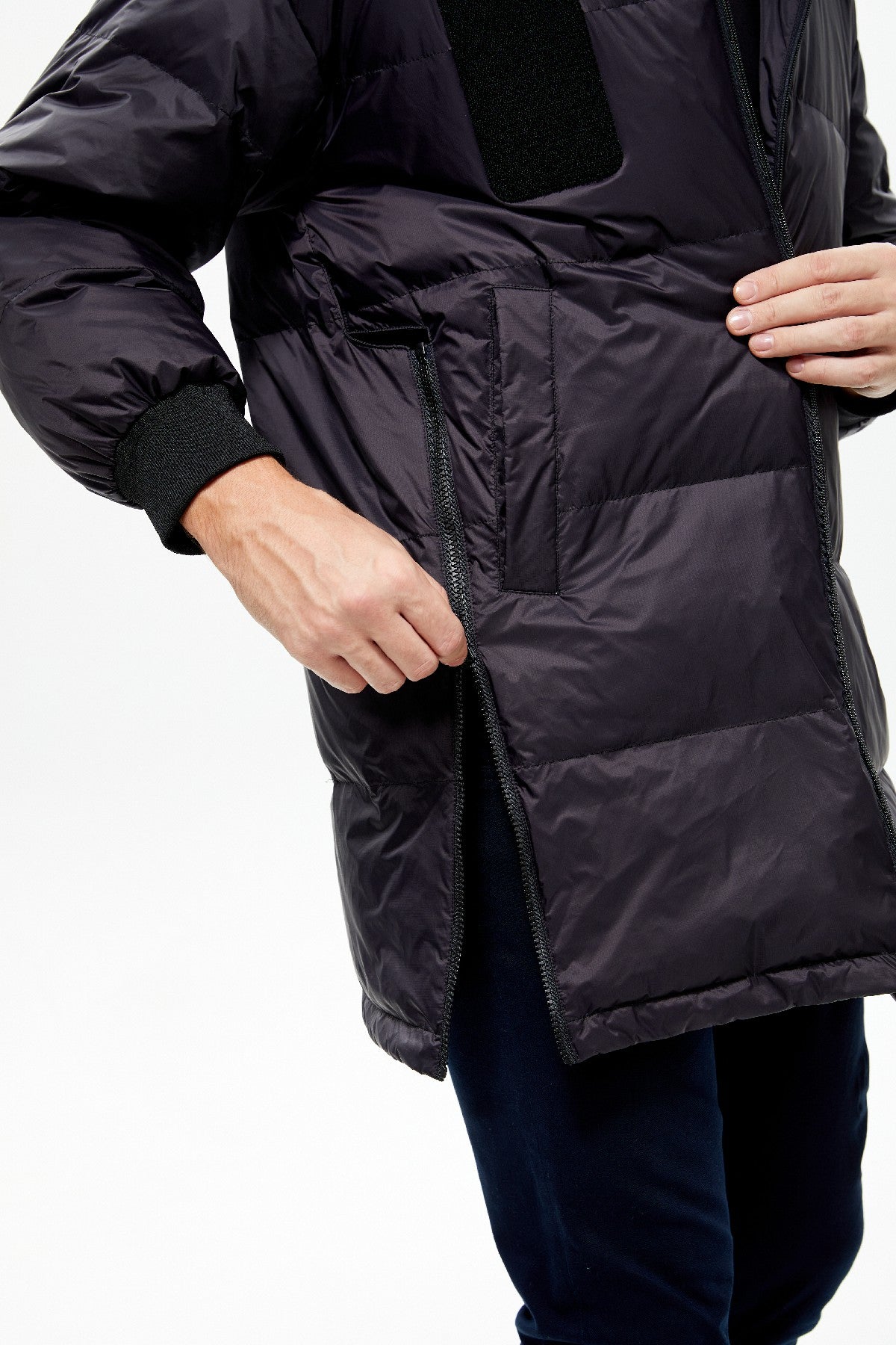 Men's Down Heated Jacket with Zip-Off Sleeves - Converts to Vest for Mild Hiking Days