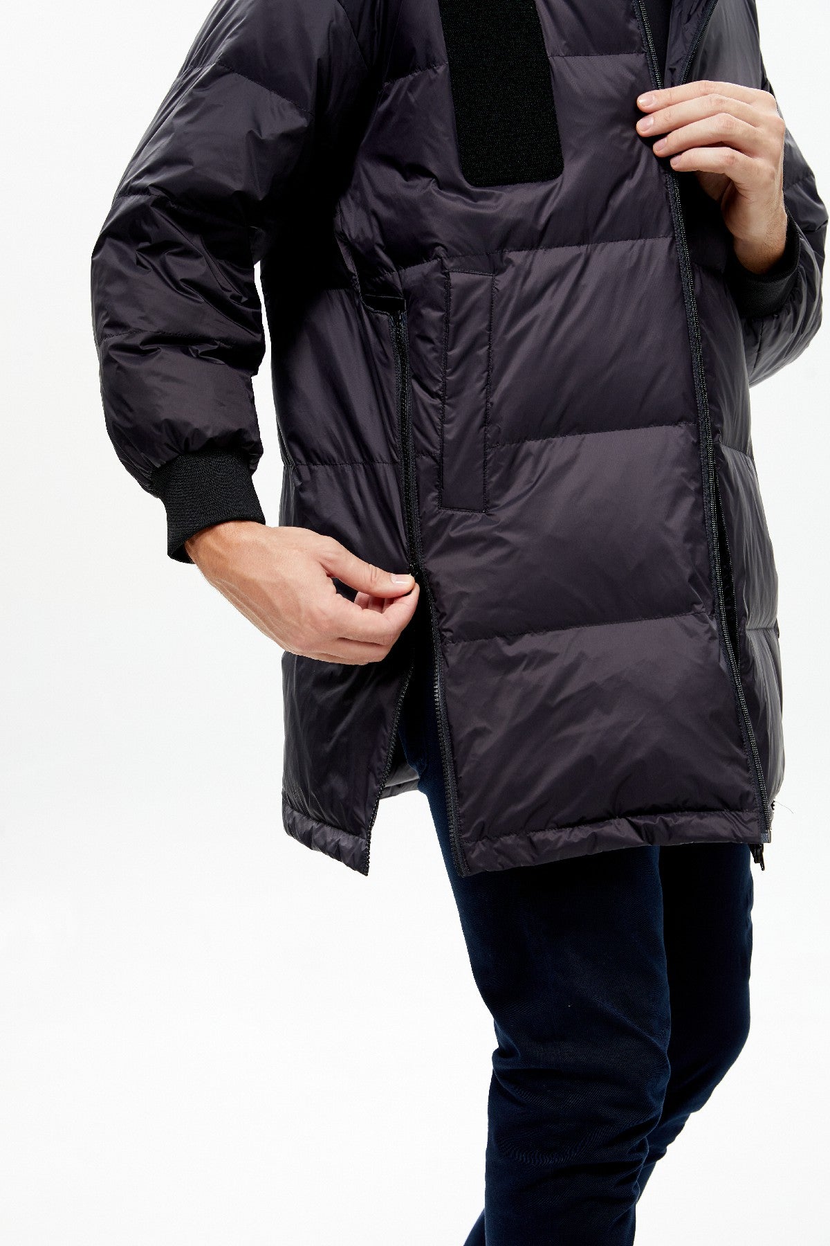 Men's Down Heated Jacket with Zip-Off Sleeves - Converts to Vest for Mild Hiking Days