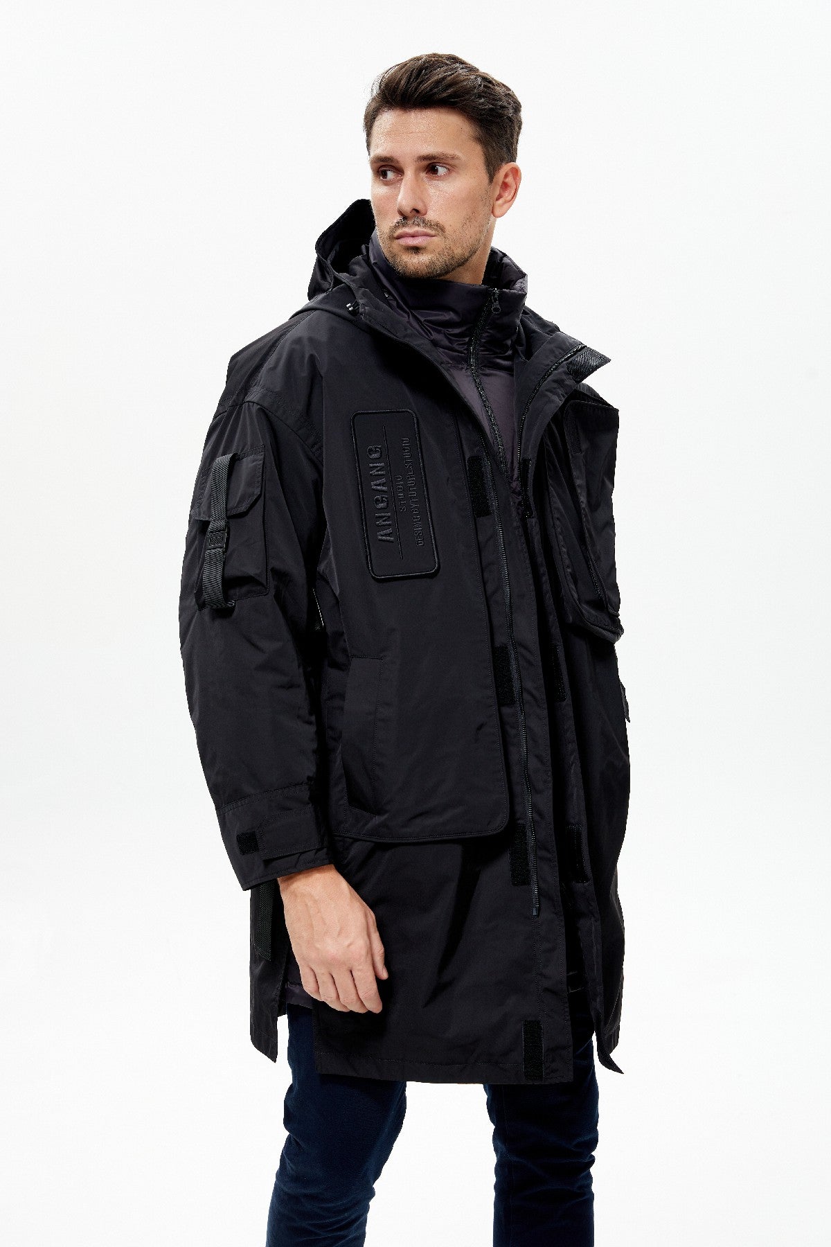 Men's Down Heated Jacket with Zip-Off Sleeves - Converts to Vest for Mild Hiking Days