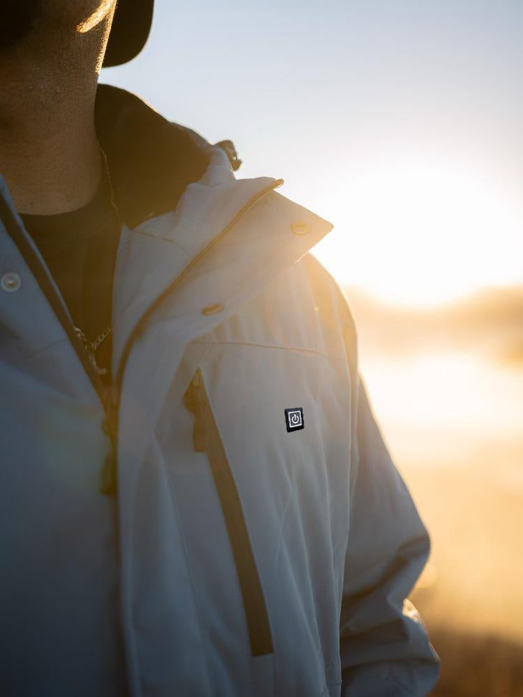Men's Windbreaker Heated Jacket Reinforced Shoulders for Backpacks