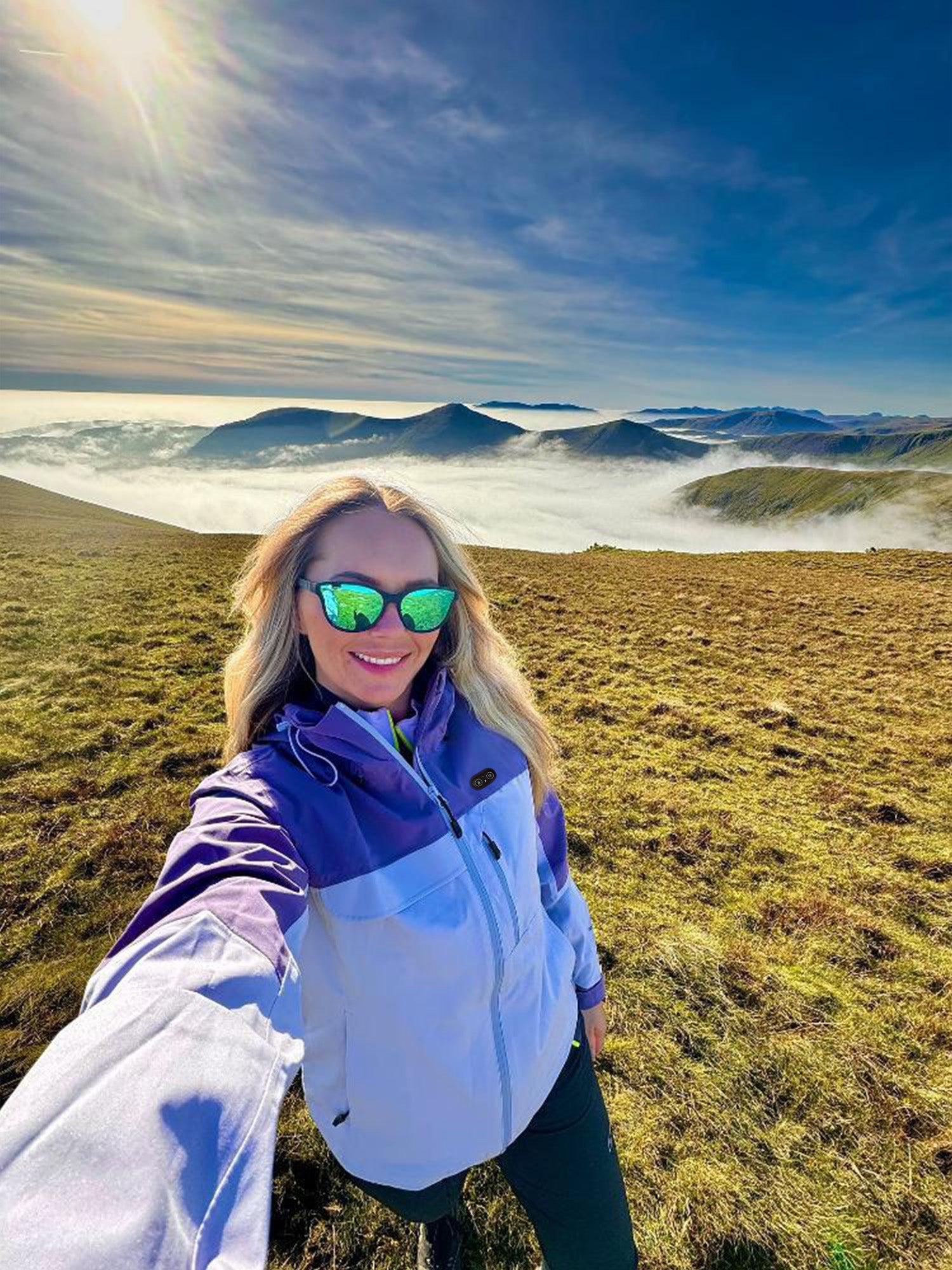 Women's Outdoor Heated Jacket Reinforced Shoulders for Backpacks