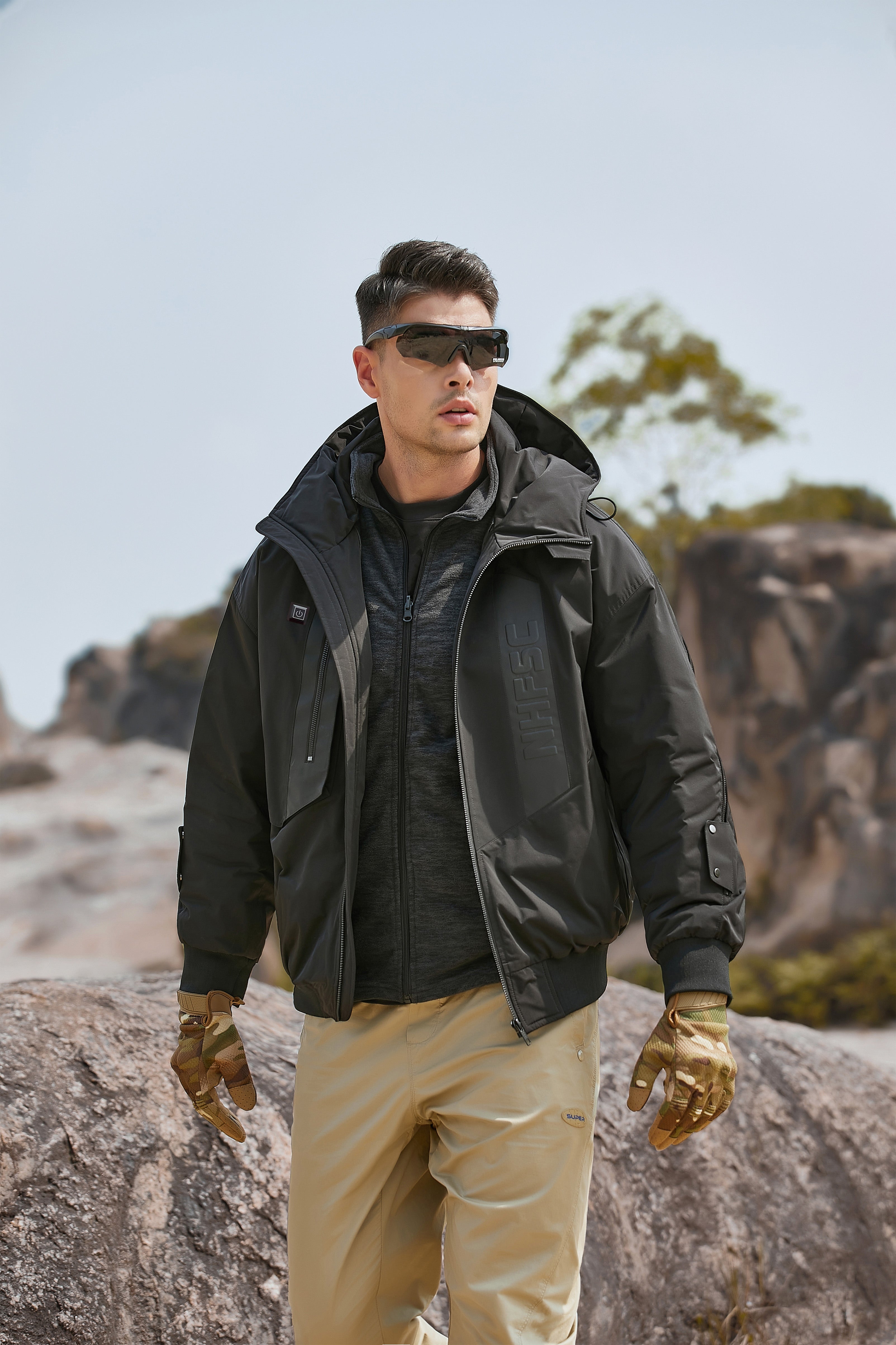 Men's Outdoor Heated Jacket Safety and Removable for Climbing