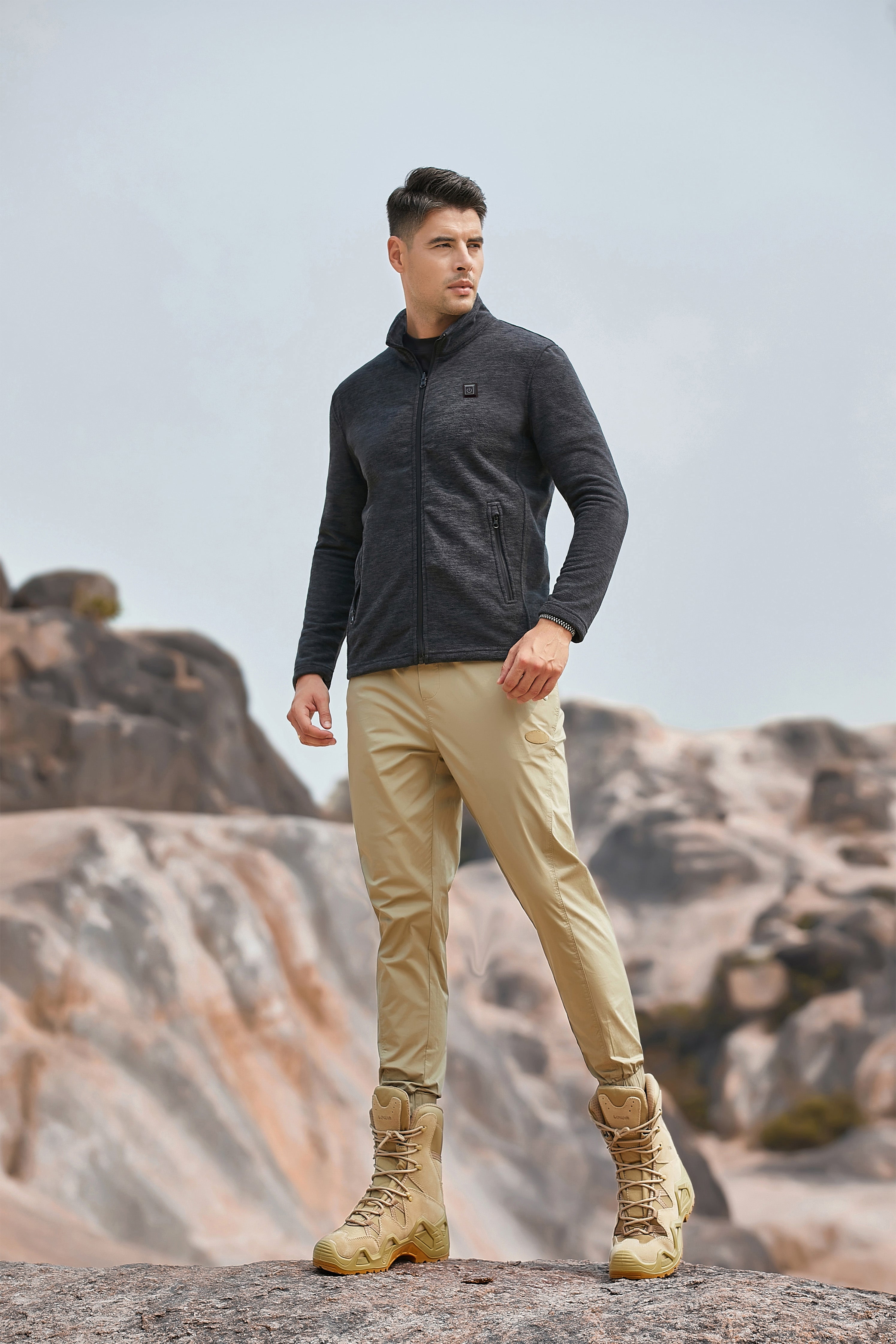 Men's Winter Durable Waterproof Fleece Heated Jacket