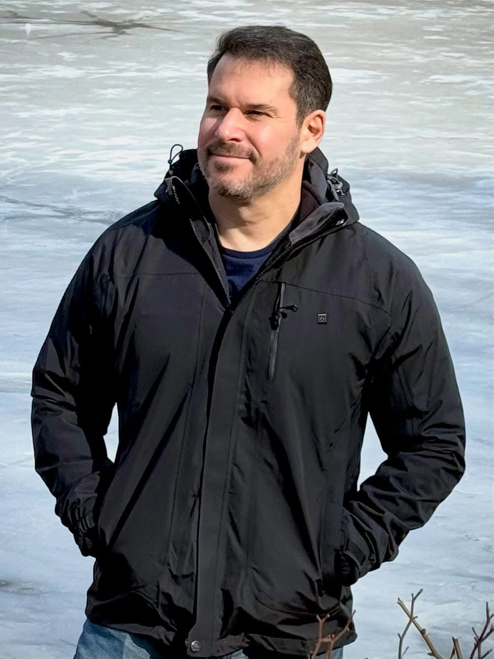 Men's Water-Resistant Ski Heated Jacket - Ideal for Hiking in Snowy Mountain Areas