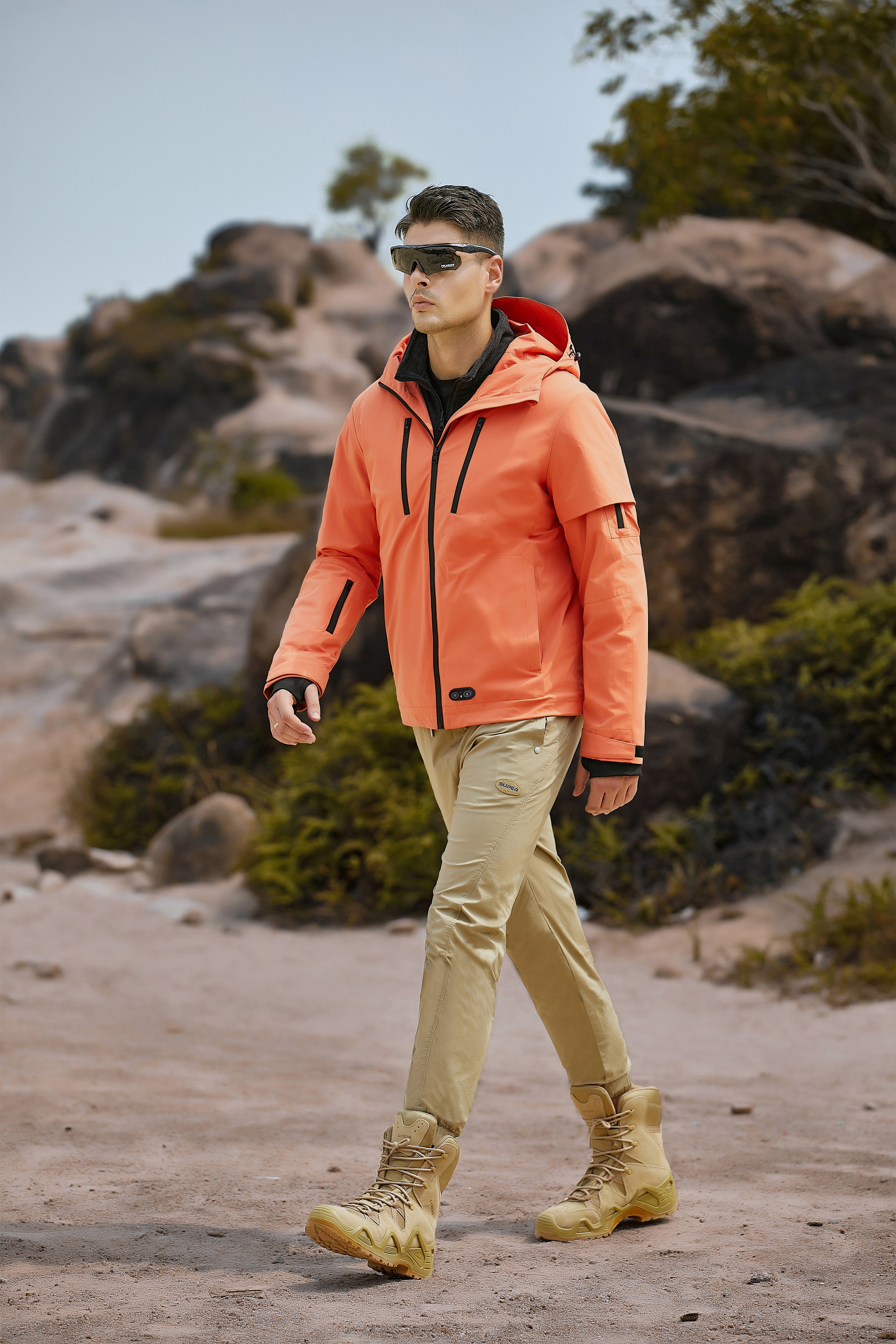 Men's windproof Windbreaker Heated Jacket for riding with Breathable Features