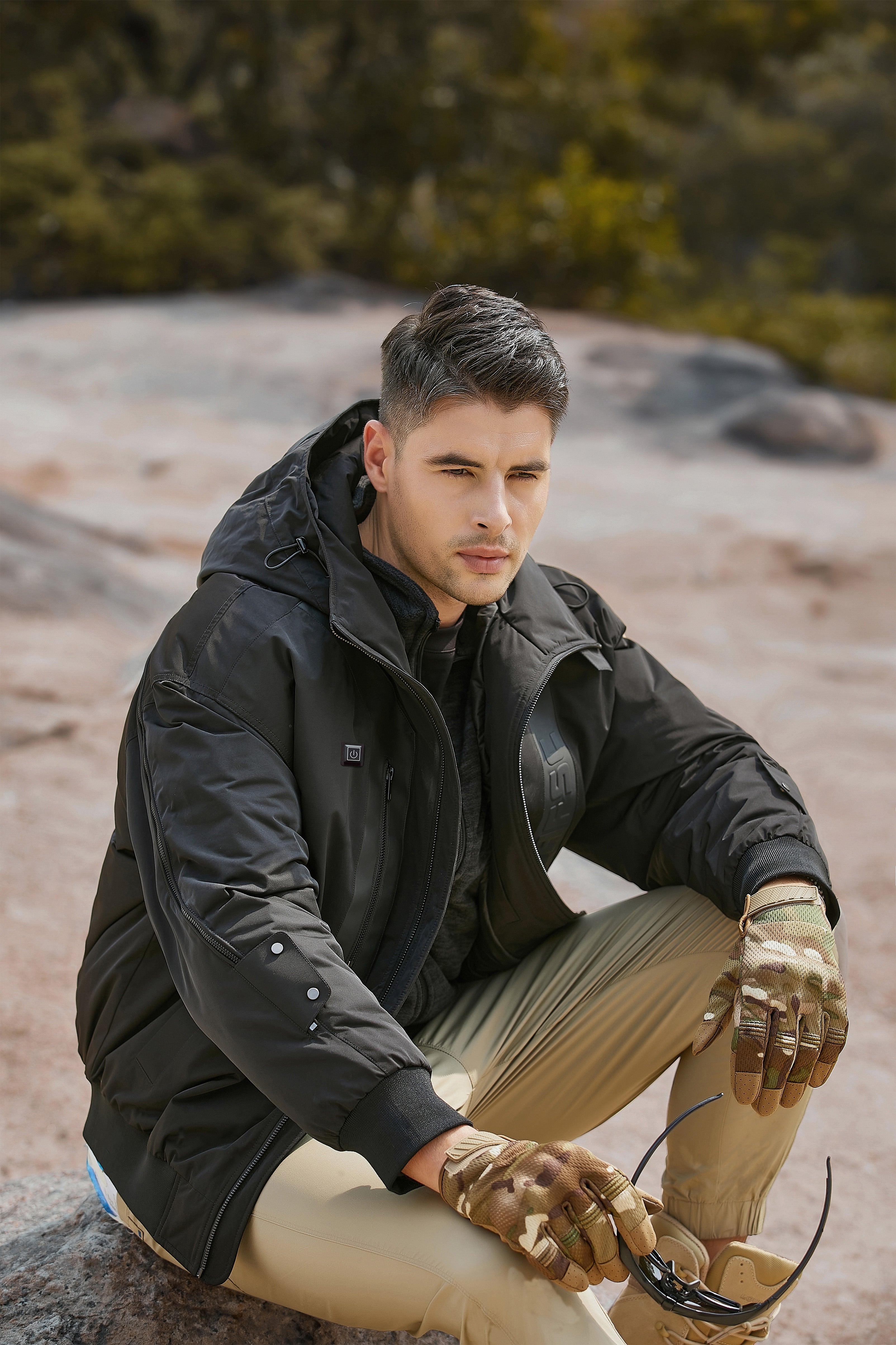 Men's Outdoor Heated Jacket Safety and Removable for Climbing