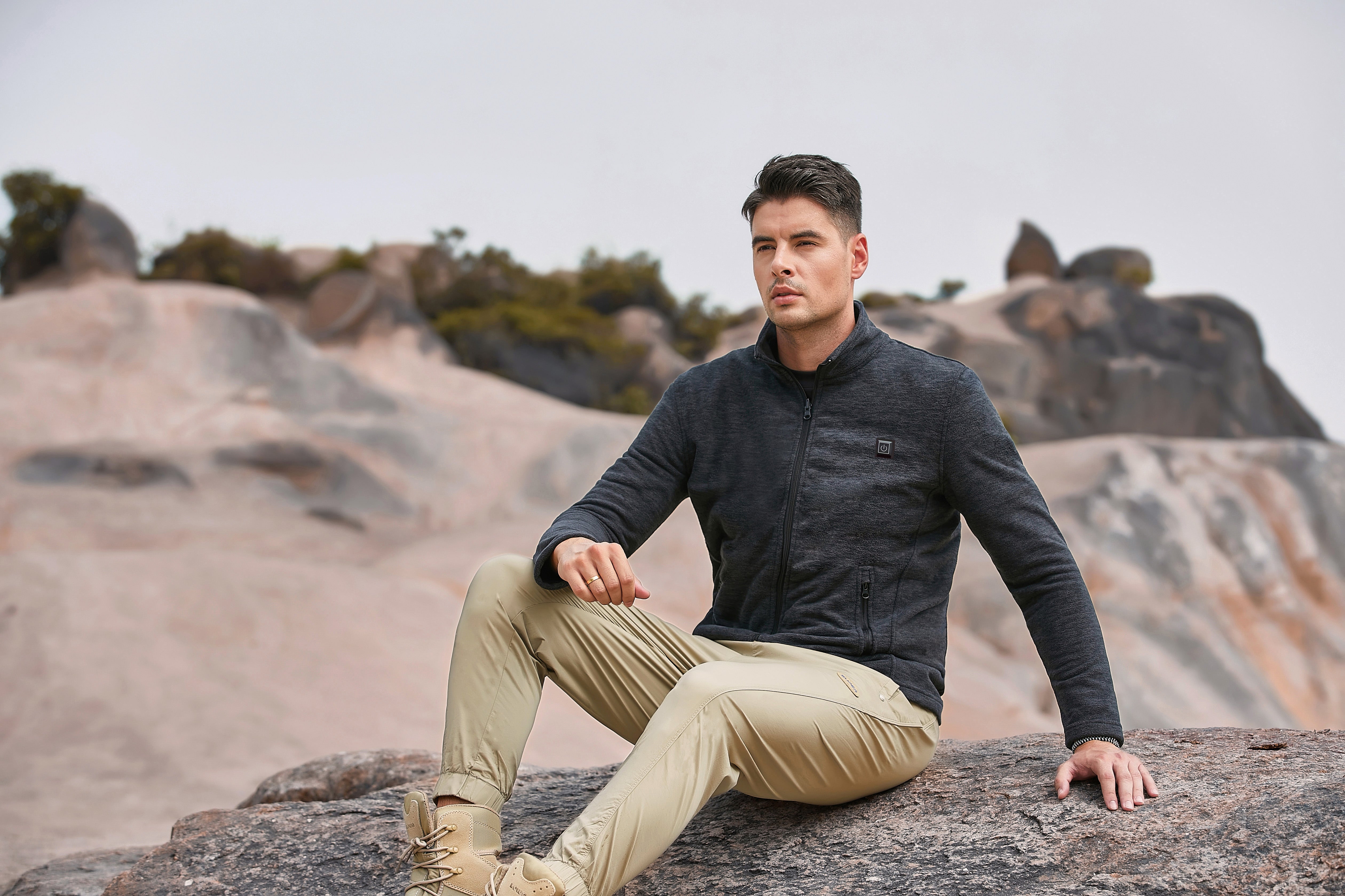 Men's Winter Durable Waterproof Fleece Heated Jacket