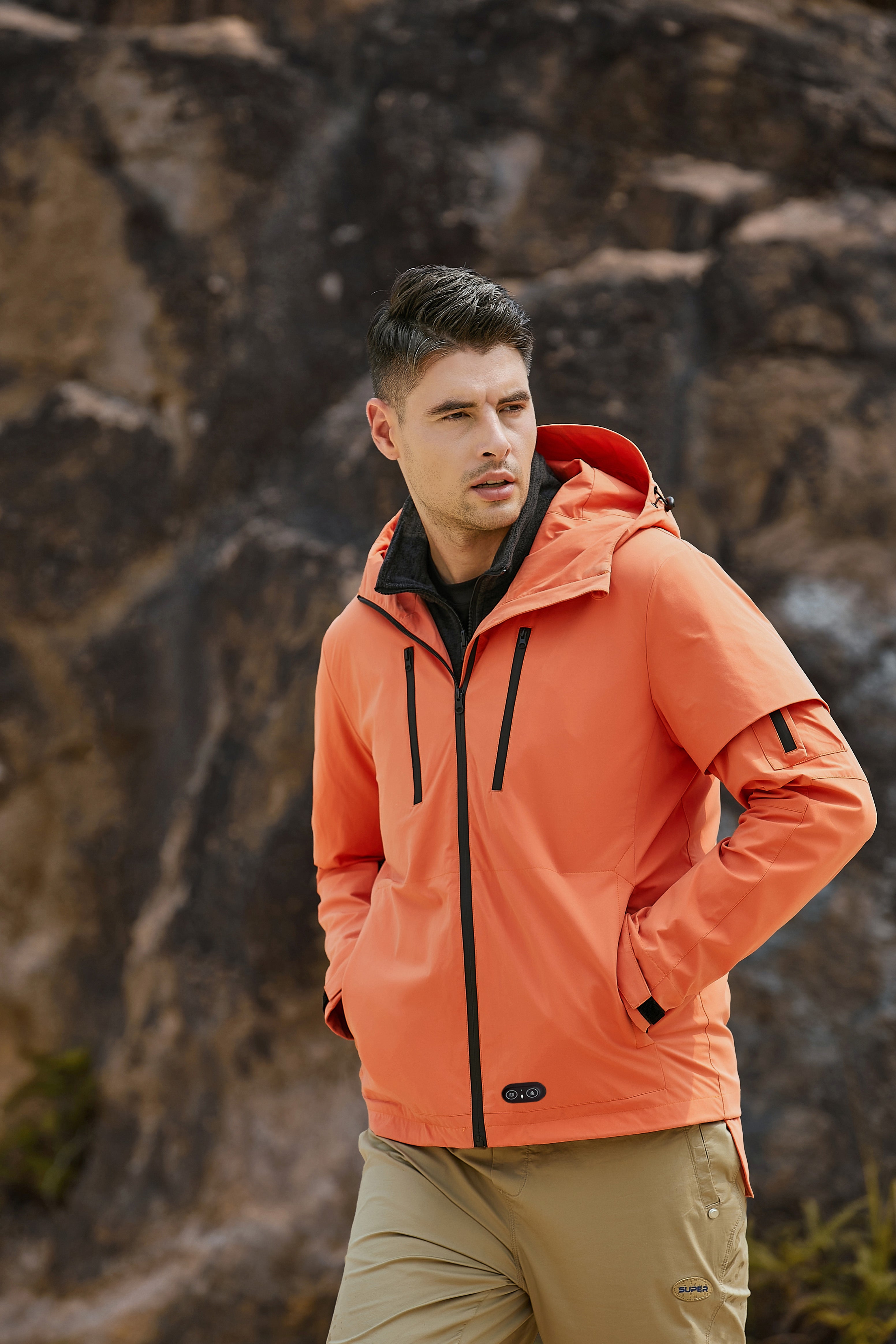 Men's windproof Windbreaker Heated Jacket for riding with Breathable Features