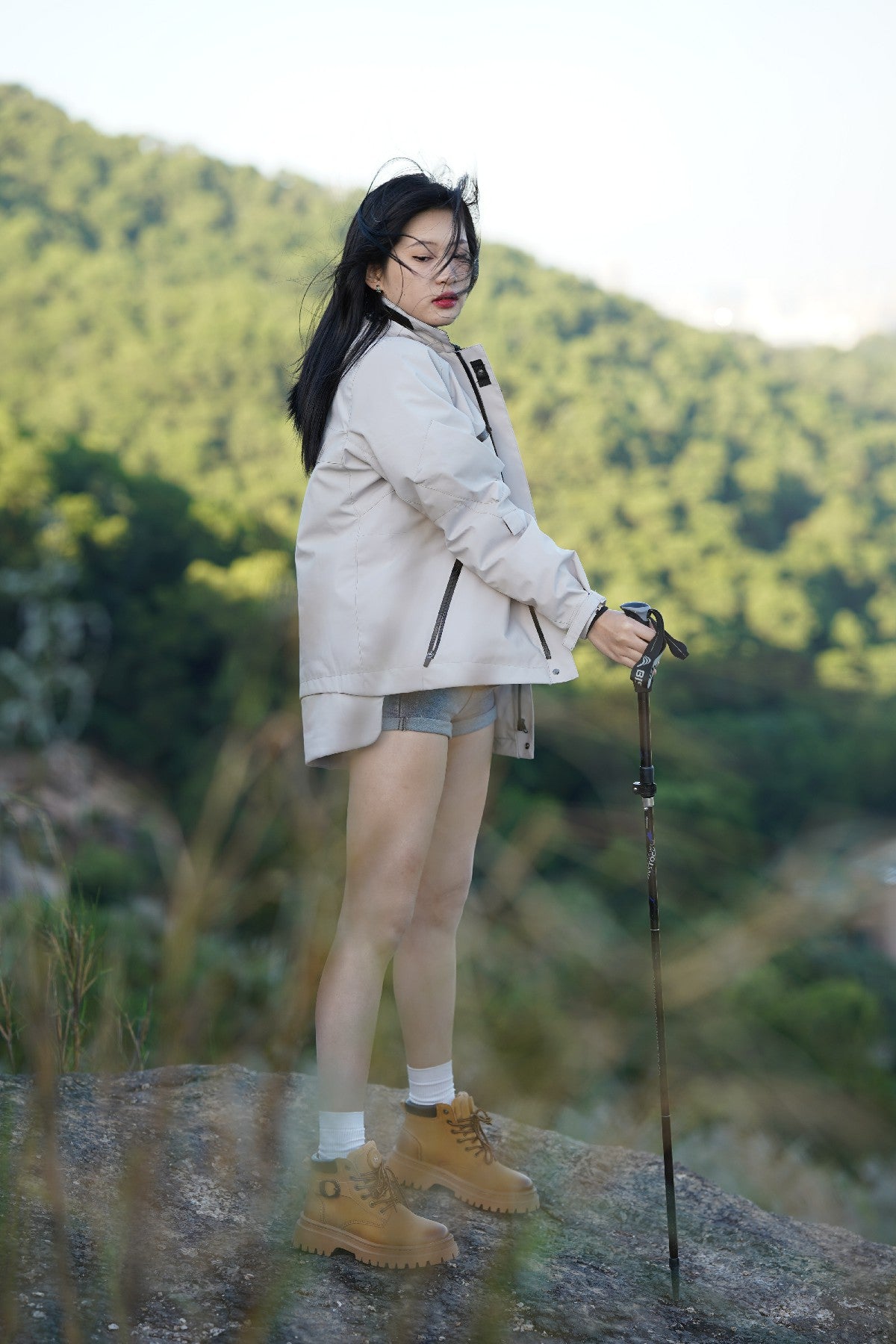 Female Softshell Heated Jacket with Adjustable Cuffs - Blocks Wind While Hiking in Cold Air